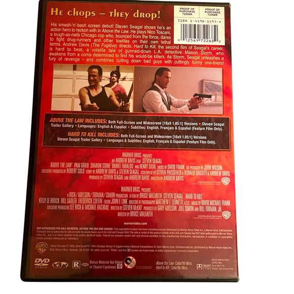 Steven Seagal DVD Lot - Action Dbl Feature,Under Siege 2,ExitWounds ,Glimmer Man - Picture 5 of 15